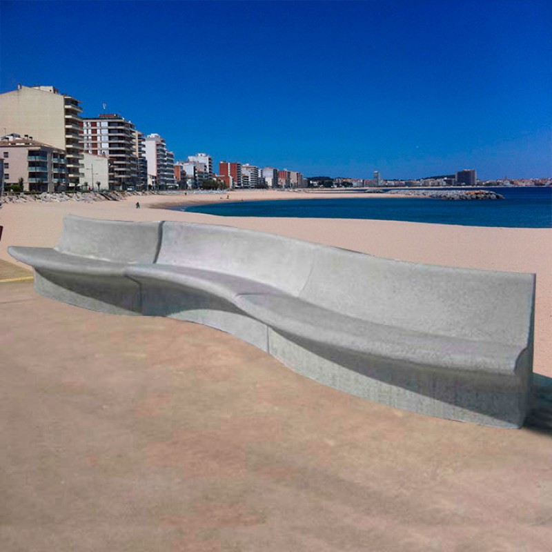 Banc de formigó corbat al voltant de l'arbre